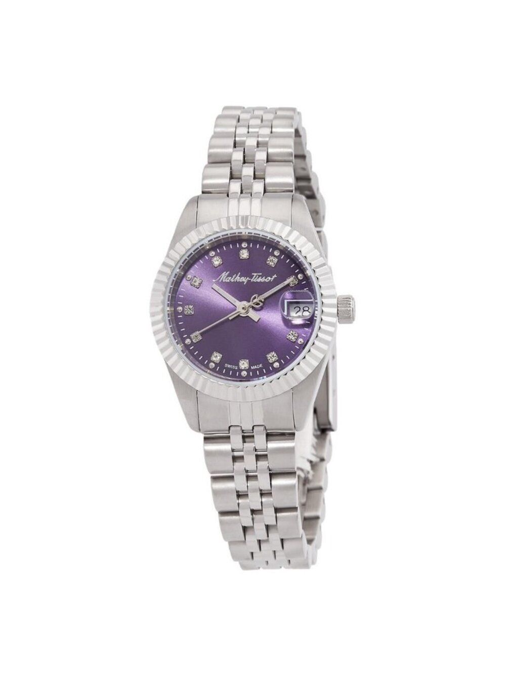 NWT Mathey-Tissot Mathy II Quartz Purple Dial Ladies Watch